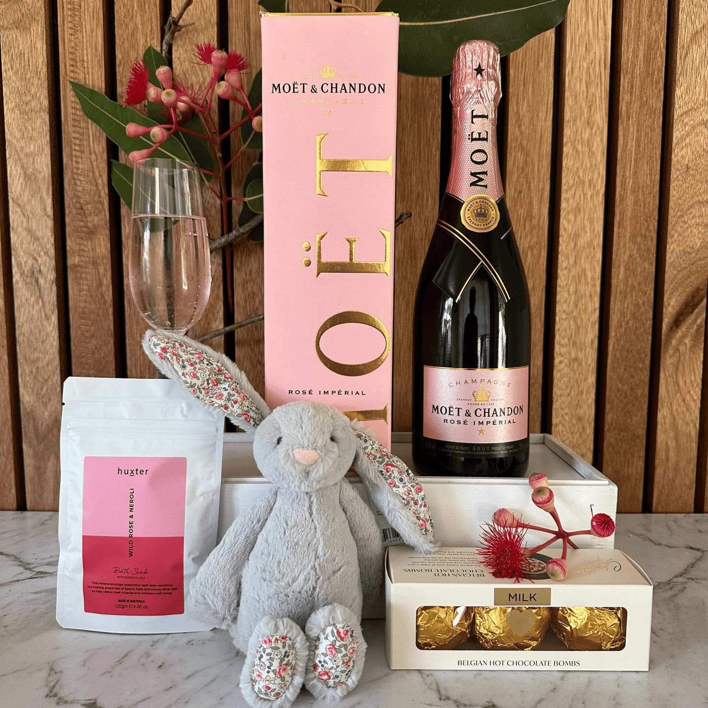 Moet & Chandon Rose Blossom Bunny - One Posh Box